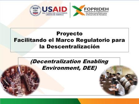 Proyecto Facilitando el Marco Regulatorio para la Descentralización