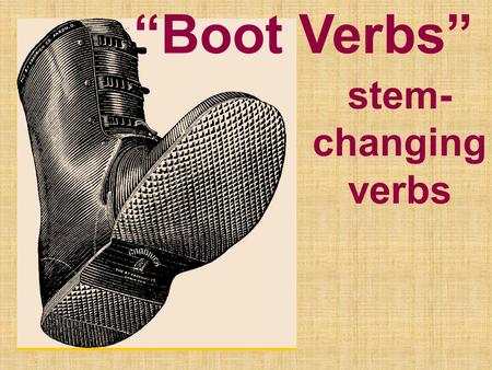 “Boot Verbs” stem-changing verbs.