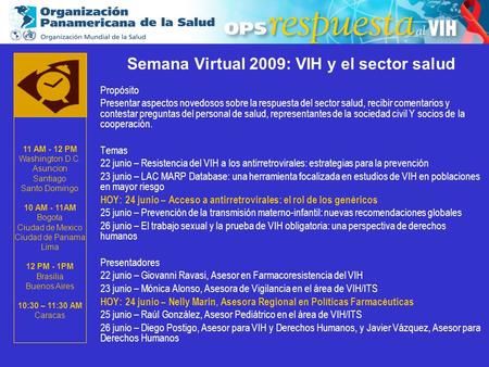 Semana Virtual 2009: VIH y el sector salud