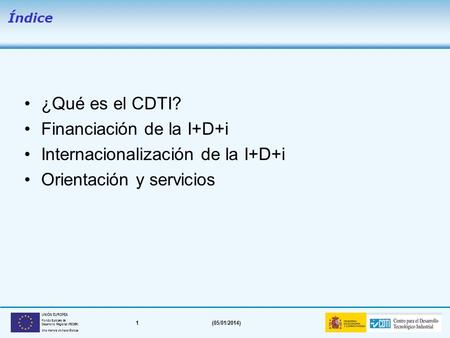 Financiación de la I+D+i Internacionalización de la I+D+i