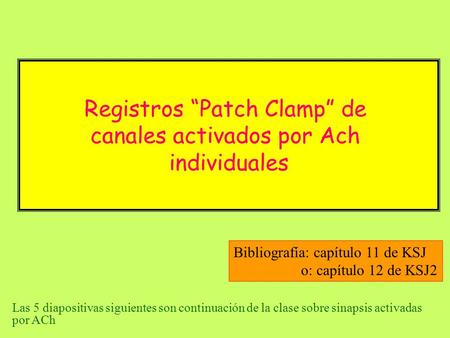 Registros “Patch Clamp” de canales activados por Ach individuales