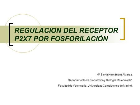REGULACION DEL RECEPTOR P2X7 POR FOSFORILACIÓN