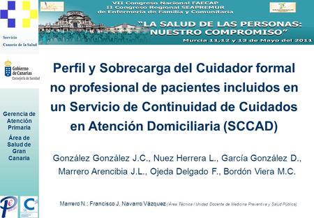 Perfil y Sobrecarga del Cuidador formal no profesional de pacientes incluidos en un Servicio de Continuidad de Cuidados en Atención Domiciliaria (SCCAD)