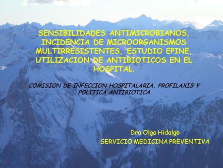 Dra Olga Hidalgo SERVICIO MEDICINA PREVENTIVA