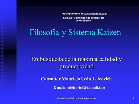 Filosofía y Sistema Kaizen