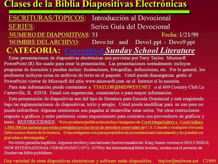 Clases de la Biblia Diapositivas Electrónicas