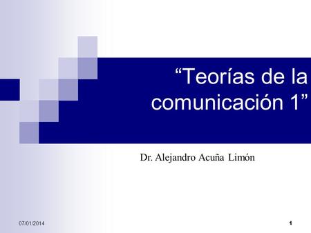 “Teorías de la comunicación 1”