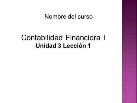 Contabilidad Financiera I