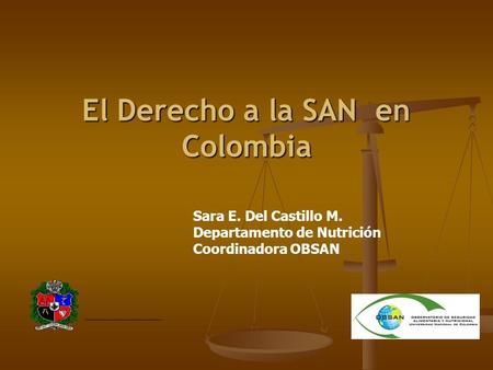 El Derecho a la SAN en Colombia