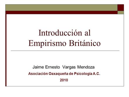 Introducción al Empirismo Británico