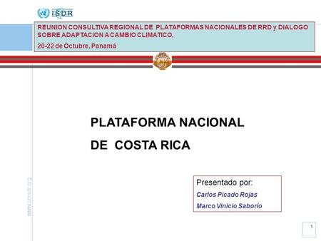 PLATAFORMA NACIONAL DE COSTA RICA Presentado por: