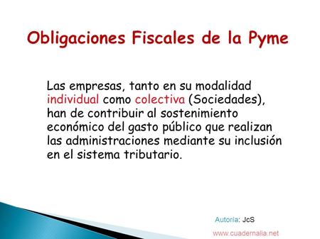 Obligaciones Fiscales de la Pyme