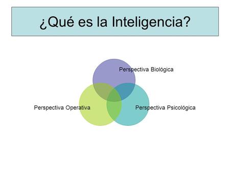 ¿Qué es la Inteligencia?