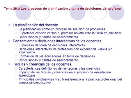 La planificación del docente