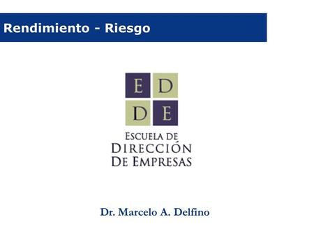 Rendimiento - Riesgo Dr. Marcelo A. Delfino.