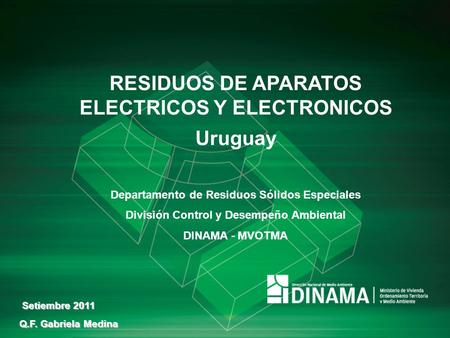 RESIDUOS DE APARATOS ELECTRICOS Y ELECTRONICOS Uruguay