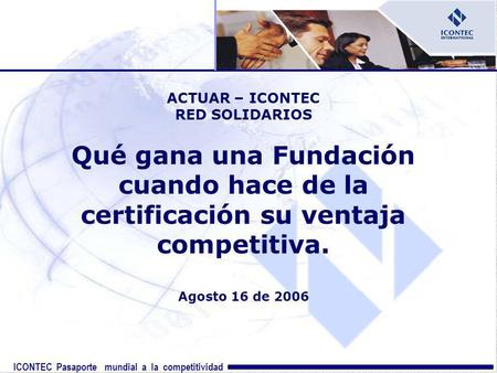ACTUAR – ICONTEC RED SOLIDARIOS