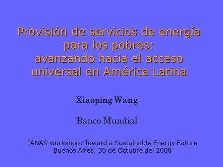 Xiaoping Wang Banco Mundial