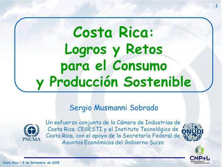 Costa Rica: Logros y Retos para el Consumo y Producción Sostenible
