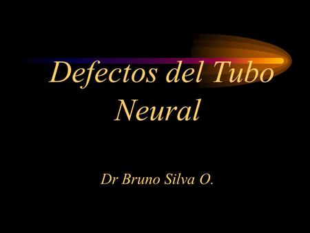 Defectos del Tubo Neural Dr Bruno Silva O.