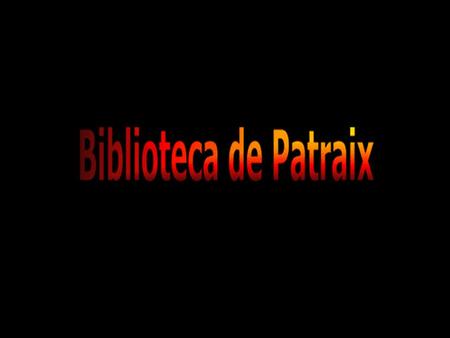 Indice del contenido sobre la biblioteca de Patraix.