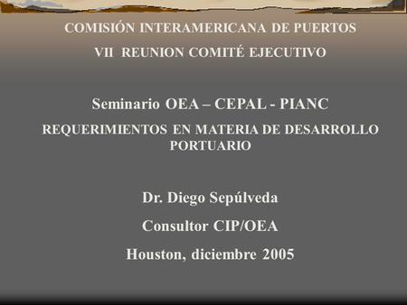 Seminario OEA – CEPAL - PIANC