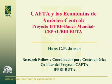 Hans G.P. Jansen Research Fellow y Coordinador para Centroamérica