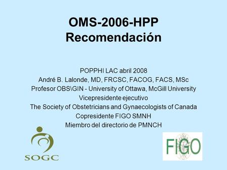 OMS-2006-HPP Recomendación