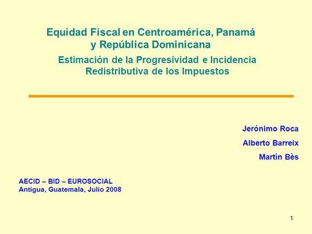 Equidad Fiscal en Centroamérica, Panamá y República Dominicana