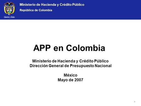 APP en Colombia Ministerio de Hacienda y Crédito Público
