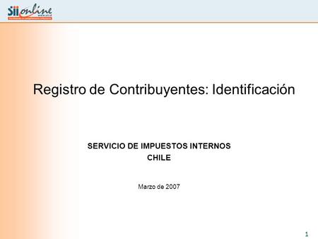 Registro de Contribuyentes: Identificación