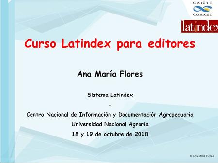 Curso Latindex para editores
