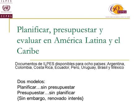 Planificar, presupuestar y evaluar en América Latina y el Caribe