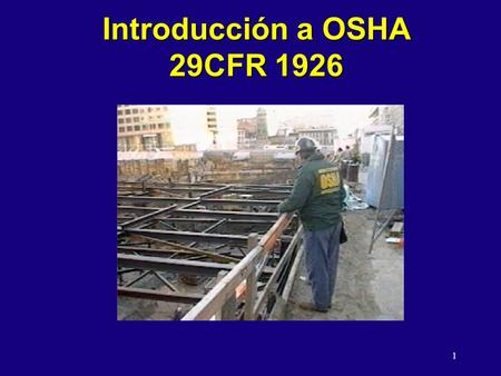 Introducción a OSHA 29CFR 1926