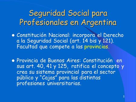 Seguridad Social para Profesionales en Argentina