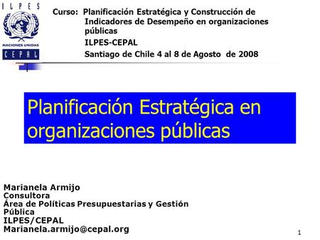 Planificación Estratégica en organizaciones públicas