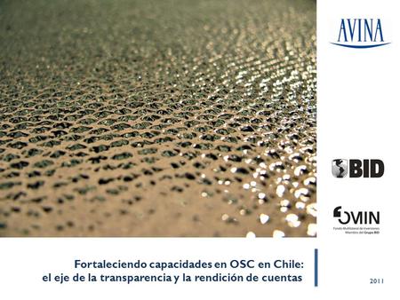 Fortaleciendo capacidades en OSC en Chile: el eje de la transparencia y la rendición de cuentas 2011.