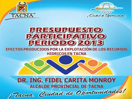 DR. ING. FIDEL CARITA MONROY ALCALDE PROVINCIAL DE TACNA