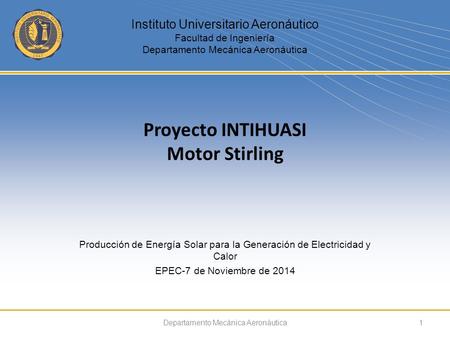 Proyecto INTIHUASI Motor Stirling