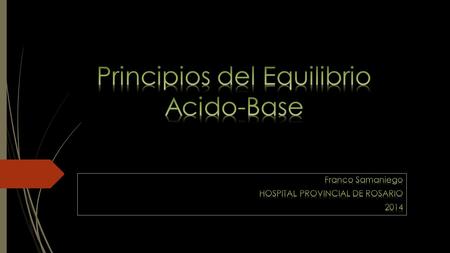 Principios del Equilibrio Acido-Base