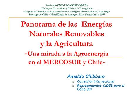 Arnaldo Chibbaro Consultor Internacional