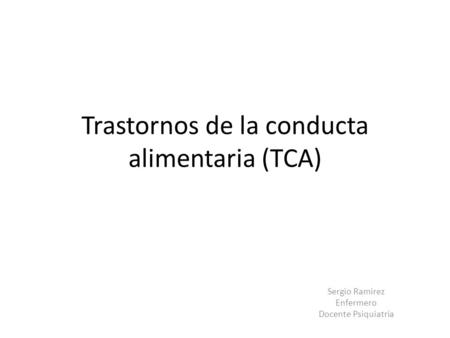 Trastornos de la conducta alimentaria (TCA)