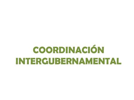 COORDINACIÓN INTERGUBERNAMENTAL