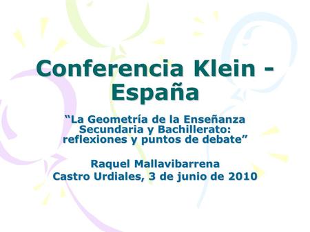 Conferencia Klein - España