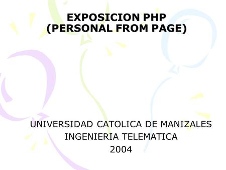 EXPOSICION PHP (PERSONAL FROM PAGE)