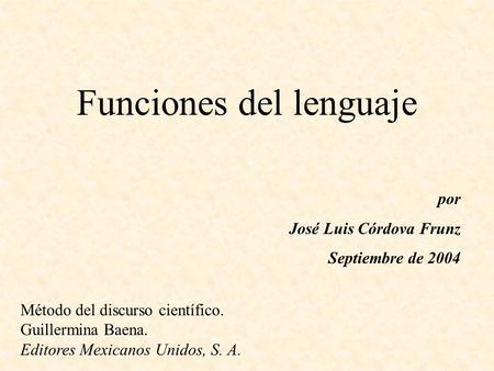 Funciones del lenguaje