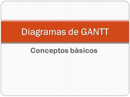 Diagramas de GANTT Conceptos básicos.