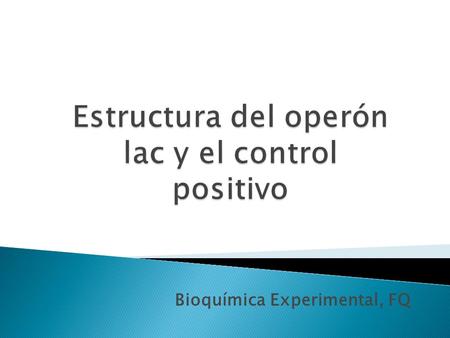 Estructura del operón lac y el control positivo