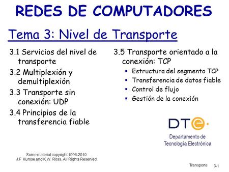 Tema 3: Nivel de Transporte
