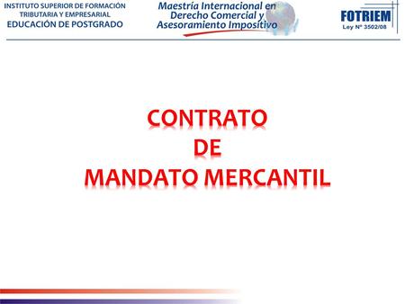 CONTRATO DE MANDATO MERCANTIL